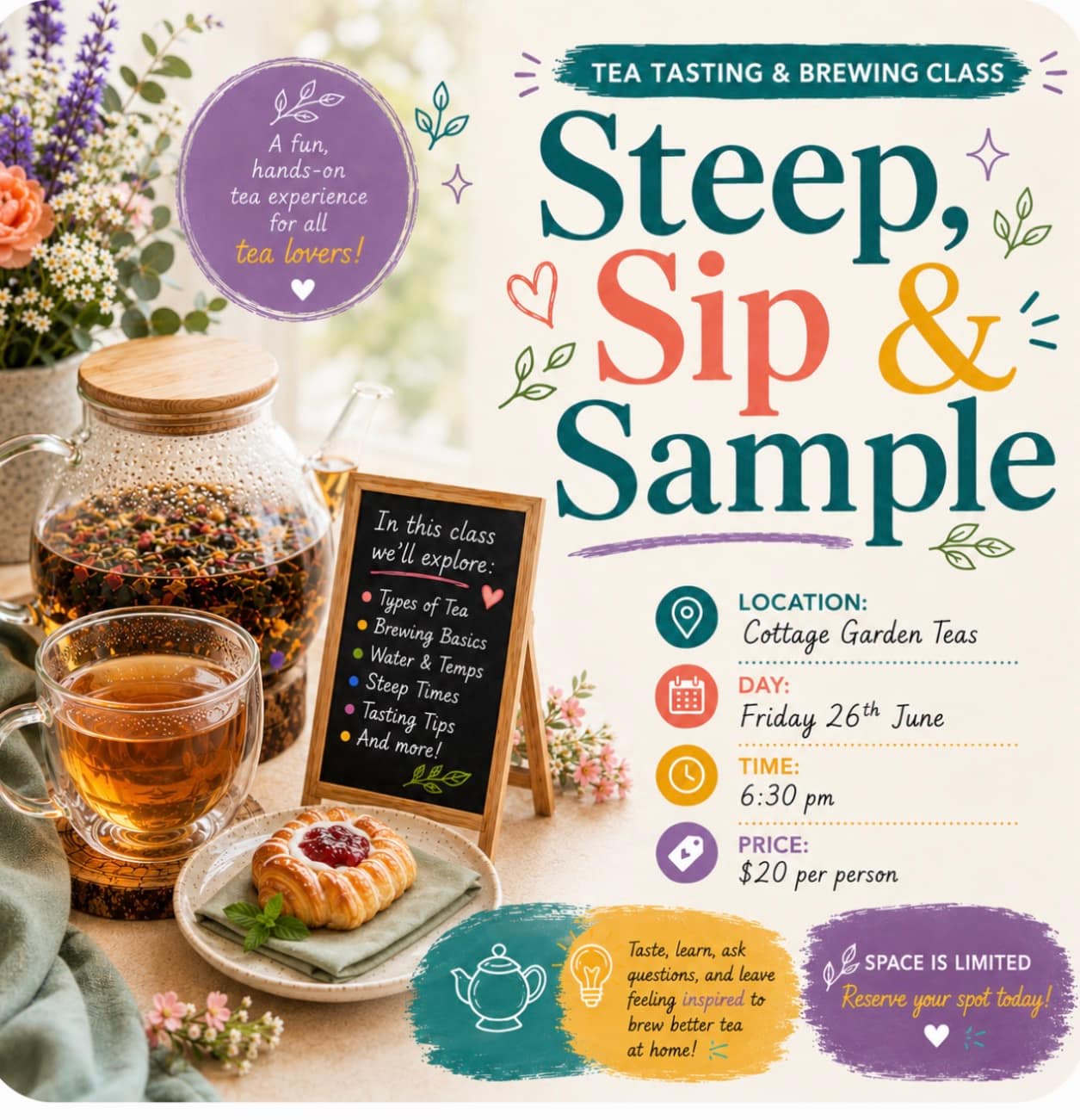 Tea Class 101: Steep, Sip and Sample